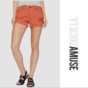 Amuse Society Distressed Orange Shorts - Women’s 26